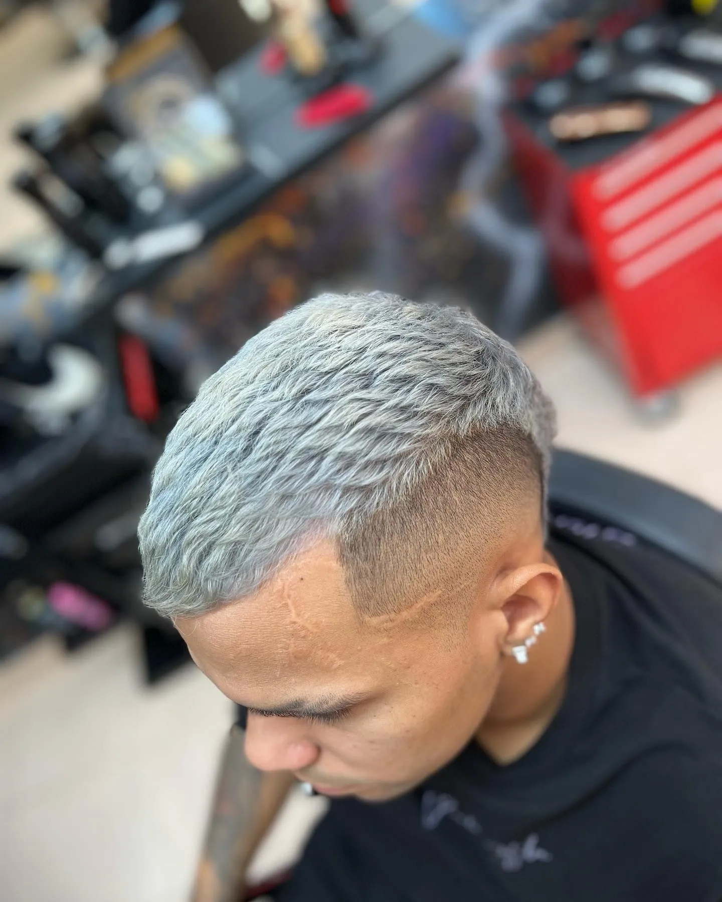 Cabello platinado con degradado
